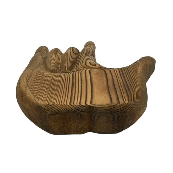 Carved Natural Wood ASL "I Love You" Sign Handmade (?) Hangable or Tabletop Art - Picture 10 of 12